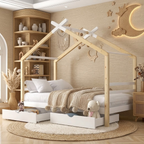 Lit Cabane avec rangement – Design Scandinave