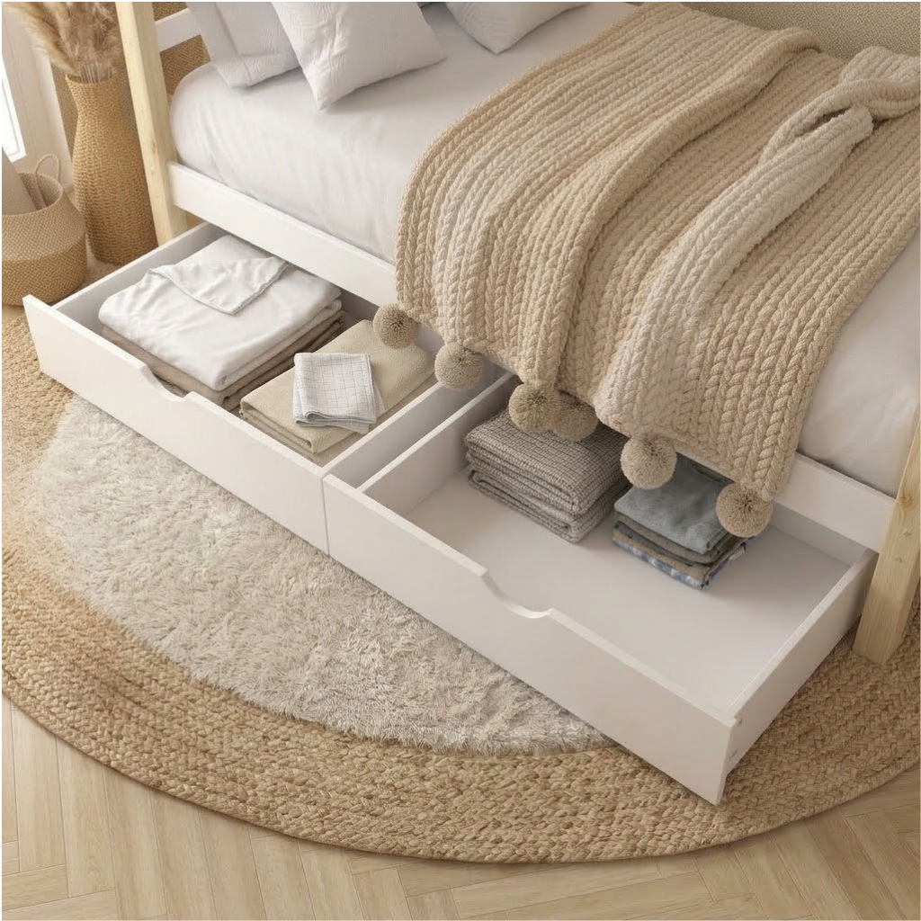 Lit Cabane avec rangement – Design Scandinave
