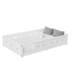 Lit Montessori au Sol Enfant en Bois Massif avec Barrière et Porte – Design Scandinave