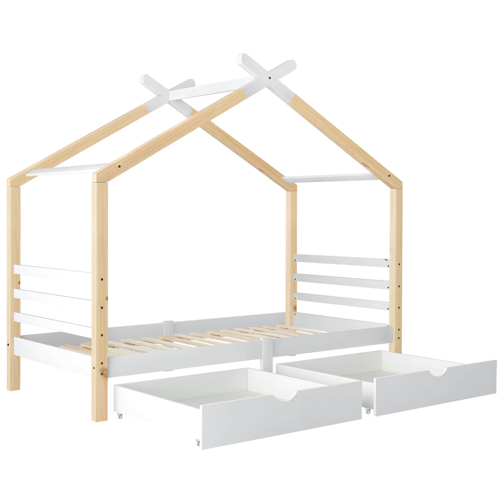 Lit Cabane avec rangement – Design Scandinave